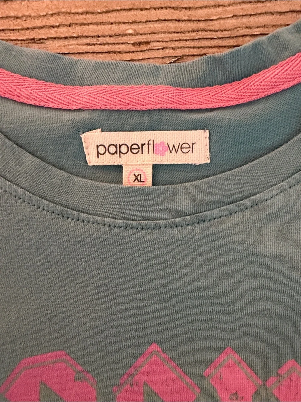 Paperflower Teal Tee and Pink Acid-Wash Casual Skirt